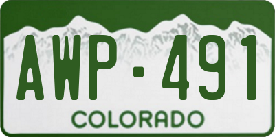 CO license plate AWP491