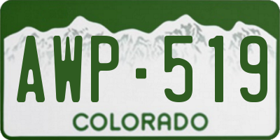 CO license plate AWP519