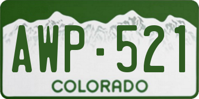 CO license plate AWP521