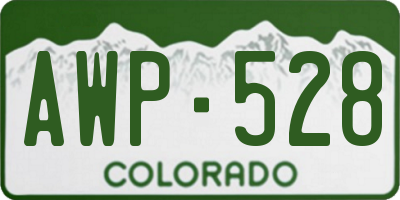 CO license plate AWP528