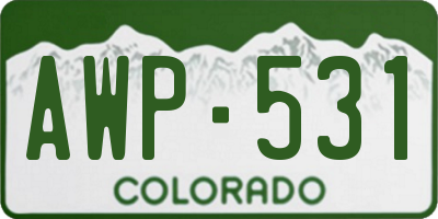 CO license plate AWP531