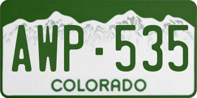 CO license plate AWP535