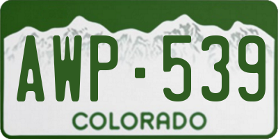 CO license plate AWP539