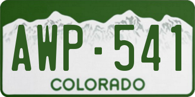 CO license plate AWP541
