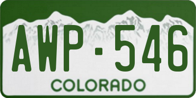 CO license plate AWP546