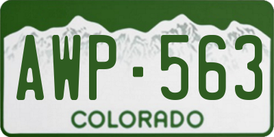 CO license plate AWP563