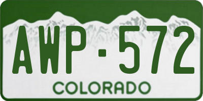 CO license plate AWP572