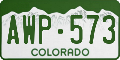CO license plate AWP573
