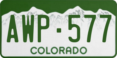 CO license plate AWP577