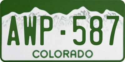 CO license plate AWP587