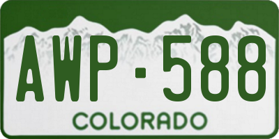 CO license plate AWP588