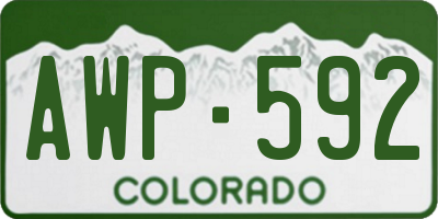 CO license plate AWP592