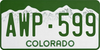 CO license plate AWP599