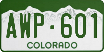 CO license plate AWP601