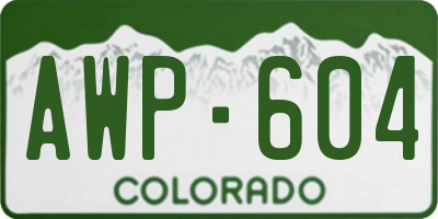 CO license plate AWP604
