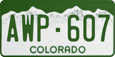 CO license plate AWP607