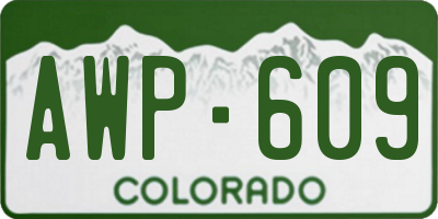 CO license plate AWP609