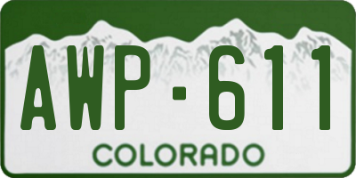 CO license plate AWP611