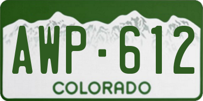 CO license plate AWP612