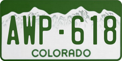 CO license plate AWP618