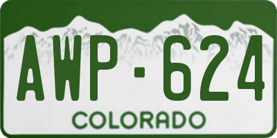 CO license plate AWP624