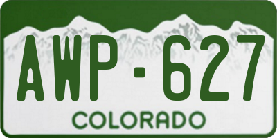 CO license plate AWP627