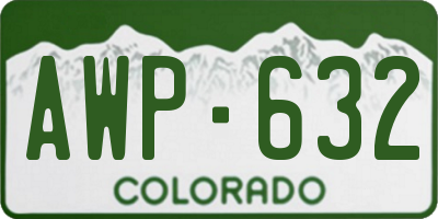 CO license plate AWP632