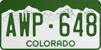 CO license plate AWP648