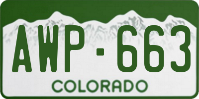 CO license plate AWP663