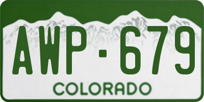 CO license plate AWP679