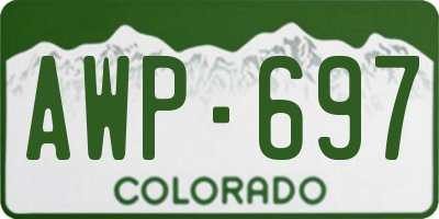CO license plate AWP697
