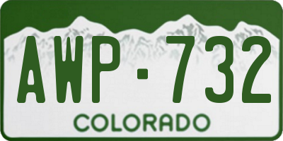 CO license plate AWP732
