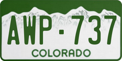 CO license plate AWP737