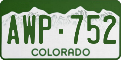CO license plate AWP752