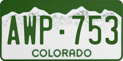 CO license plate AWP753