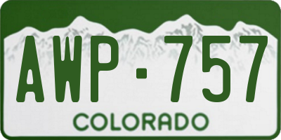 CO license plate AWP757