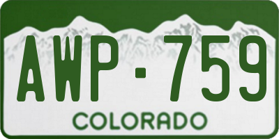 CO license plate AWP759
