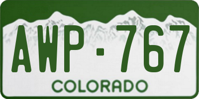 CO license plate AWP767