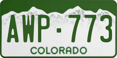 CO license plate AWP773