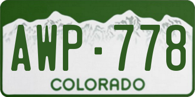 CO license plate AWP778