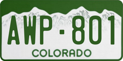 CO license plate AWP801