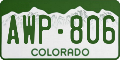 CO license plate AWP806