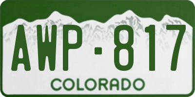 CO license plate AWP817