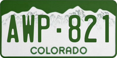 CO license plate AWP821
