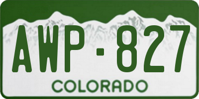 CO license plate AWP827