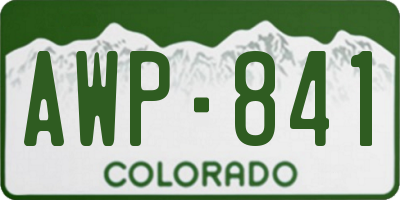 CO license plate AWP841