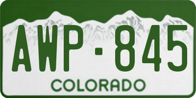 CO license plate AWP845