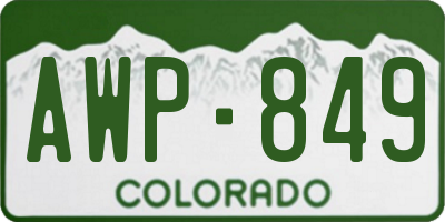 CO license plate AWP849