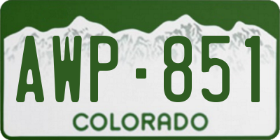 CO license plate AWP851