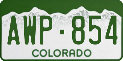 CO license plate AWP854